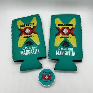 Dos Equis Margarita Can Coozies plus Phone Pop Socket Lot of 3 Pieces NWOT